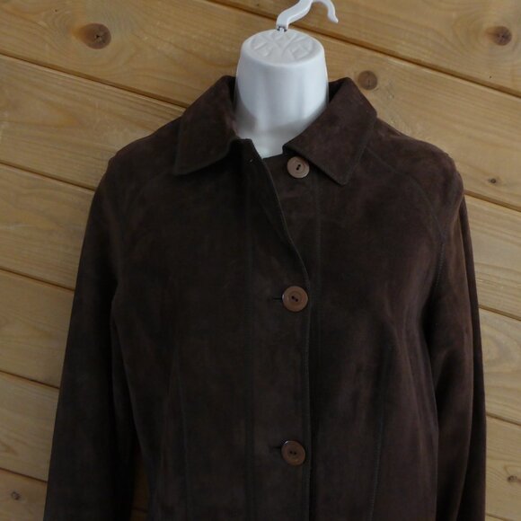 Vera Pelle Shasa Brown Reversible Genuine Leather Suede Jacket S Made in Italy - Picture 9 of 16